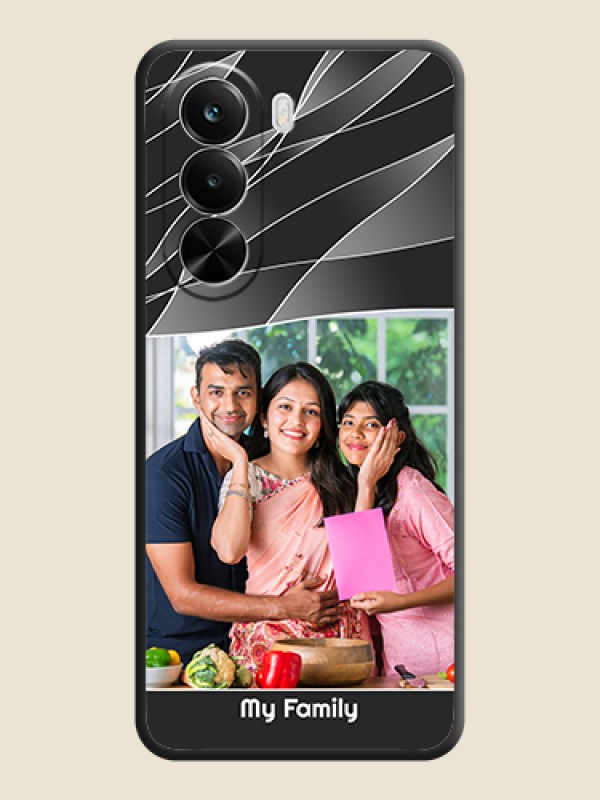 Custom Mixed Wave Lines on Photo On Space Black Custom Soft Matte Mobile Back Cover - Realme P4X 5G