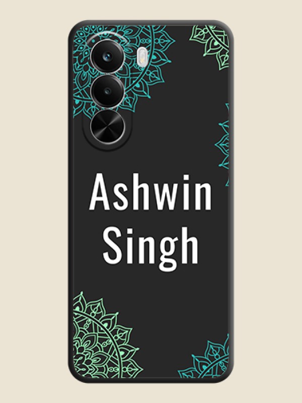 Custom Your Name with Floral Design On Space Black Custom Soft Matte Mobile Back Cover - Realme P4X 5G