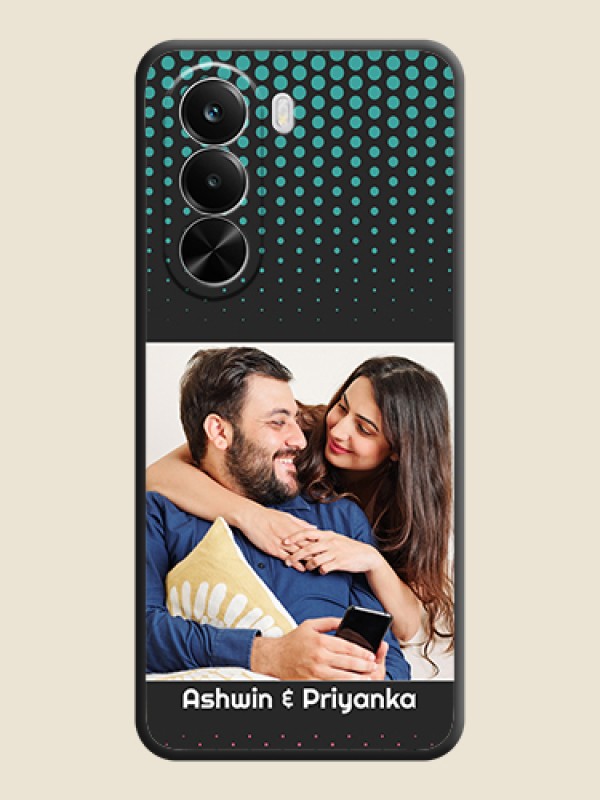 Custom Faded Dots with Grunge Photo Frame and Text On Space Black Custom Soft Matte Mobile Back Cover - Realme P4X 5G