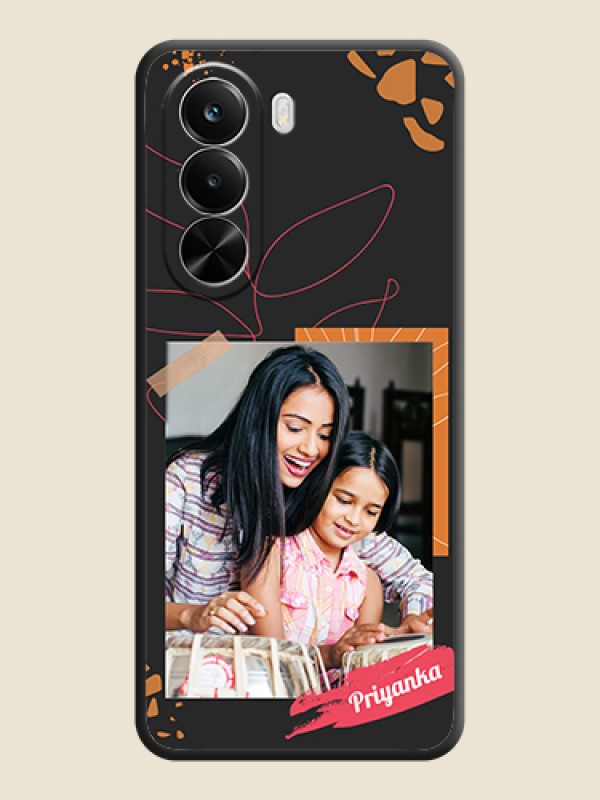 Custom Orange Photo Frame On Space Black Custom Soft Matte Mobile Back Cover - Realme P4X 5G