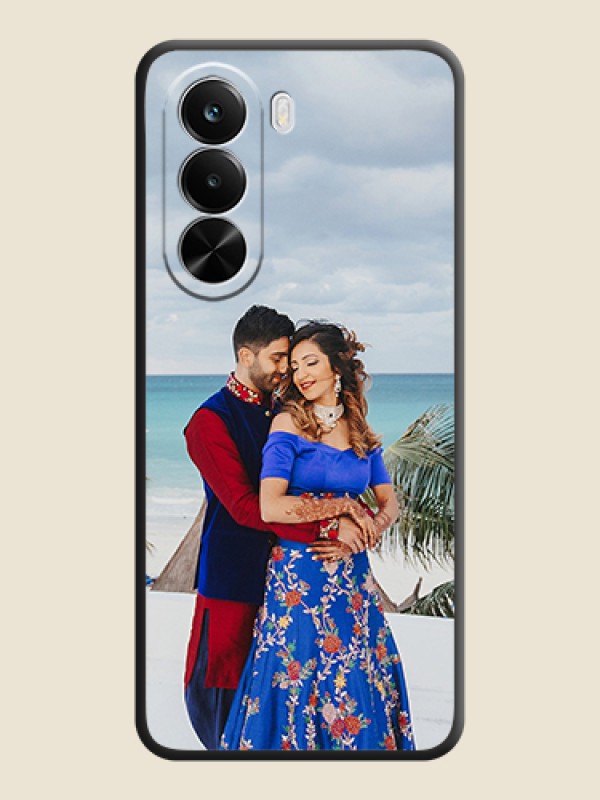 Custom Full Single Pic Upload On Space Black Custom Soft Matte Mobile Back Cover - Realme P4X 5G
