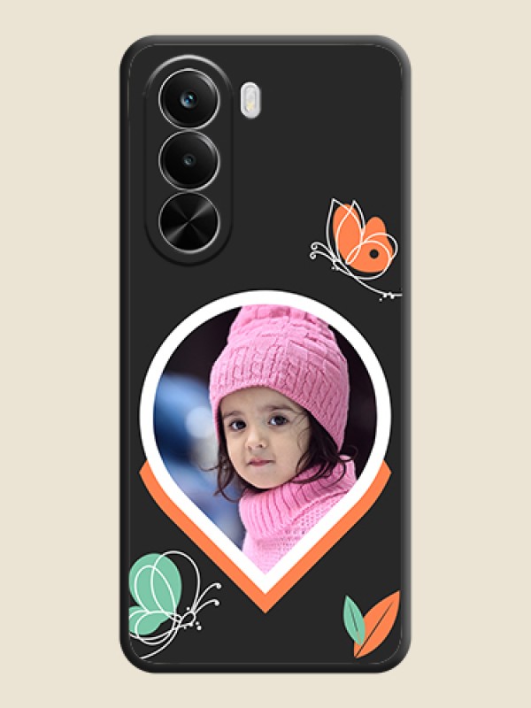 Custom Upload Pic With Simple Butterly Design On Space Black Custom Soft Matte Mobile Back Cover - Realme P4X 5G