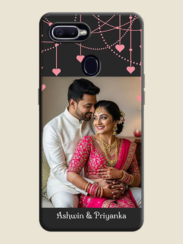 Custom Pink Love Hangings with Text on Space Black Custom Soft Matte Back Cover - Realme U1