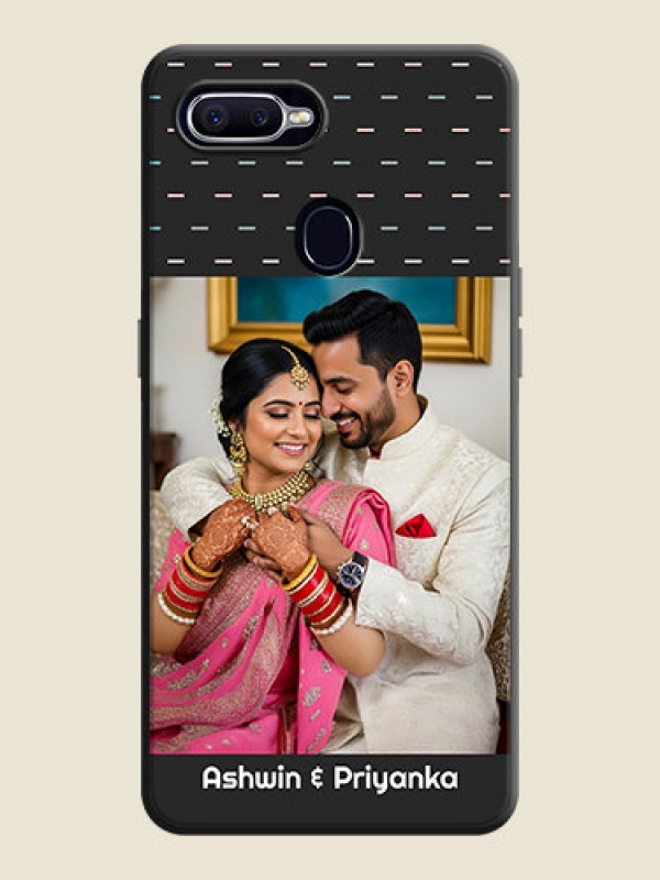 Custom Line Pattern Design with Text on Space Black Custom Soft Matte Phone Back Cover - Realme U1