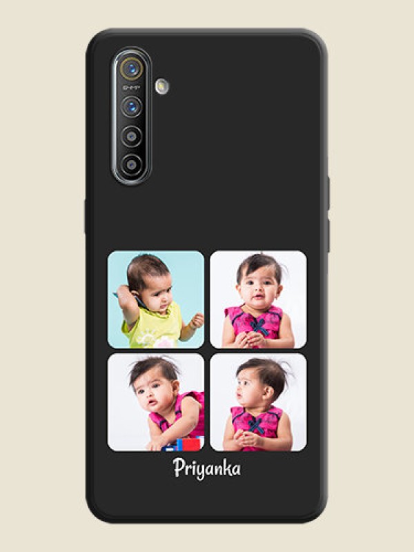 Custom Floral Art with 6 Image Holder - Photo on Space Black Soft Matte Mobile Case - Realme X2