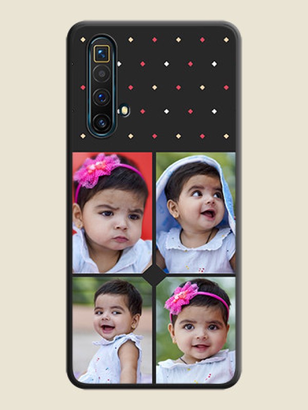 Custom Multicolor Dotted Pattern with 4 Image Holder on Space Black Custom Soft Matte Phone Cases - Realme X3 SuperZoom