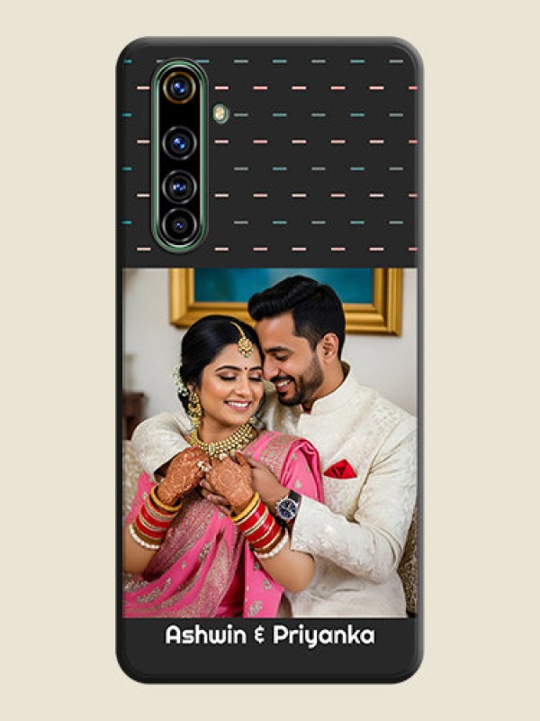 Custom Line Pattern Design with Text on Space Black Custom Soft Matte Phone Back Cover - Realme X50 Pro 5G