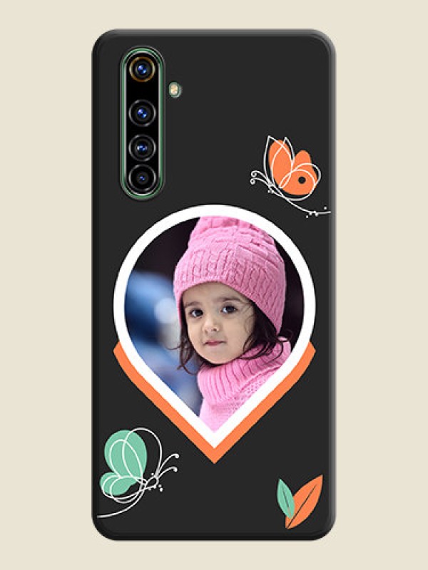 Custom Upload Pic With Simple Butterly Design On Space Black Personalized Soft Matte Phone Covers -Realme X50 Pro 5G