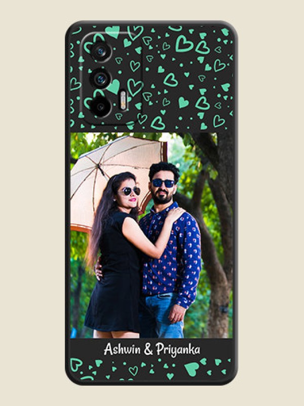 Custom Sea Green Indefinite Love Pattern on Photo on Space Black Soft Matte Mobile Cover - Realme X7 Max 5G