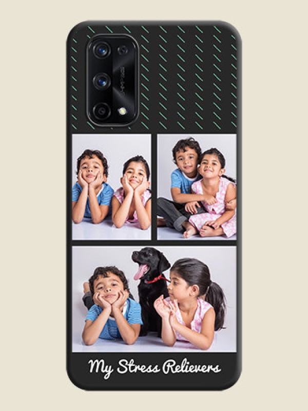 Custom Cross Dotted Pattern with 2 Image Holder  on Personalised Space Black Soft Matte Cases - Realme X7 Pro
