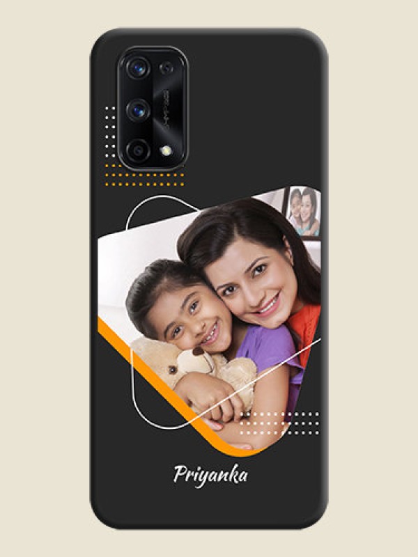 Custom Yellow Triangle on Photo on Space Black Soft Matte Phone Cover - Realme X7 Pro