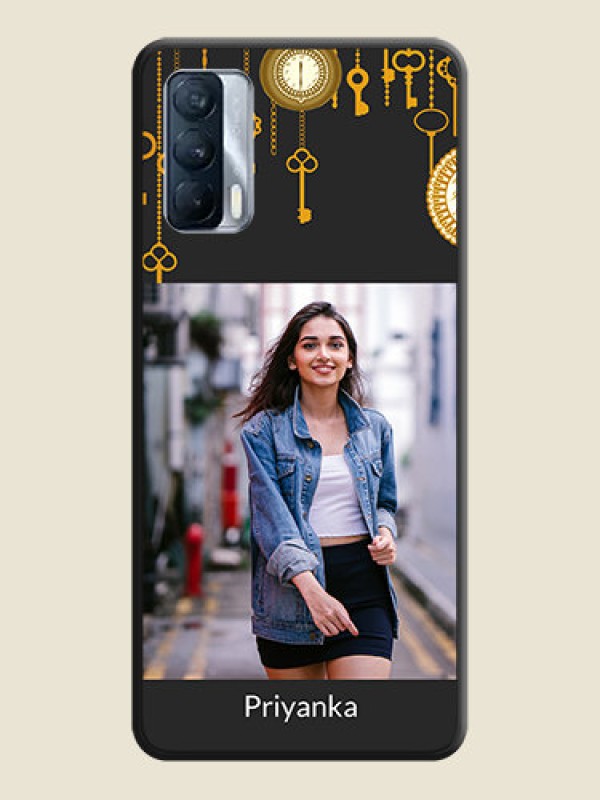 Custom Decorative Design with Text on Space Black Custom Soft Matte Back Cover - Realme X7