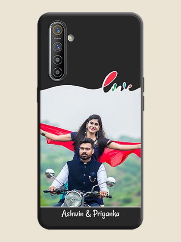 Custom Fall in Love Pattern with Picture - Photo on Space Black Soft Matte Mobile Case - Realme XT