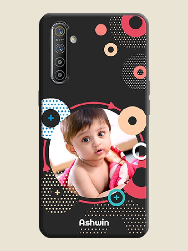 Custom Multicoloured Round Image on Personalised Space Black Soft Matte Cases - Realme XT