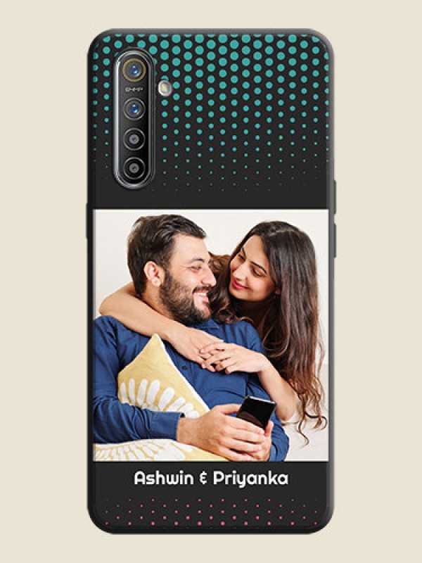 Custom Faded Dots with Grunge Photo Frame and Text on Space Black Custom Soft Matte Phone Cases - Realme XT