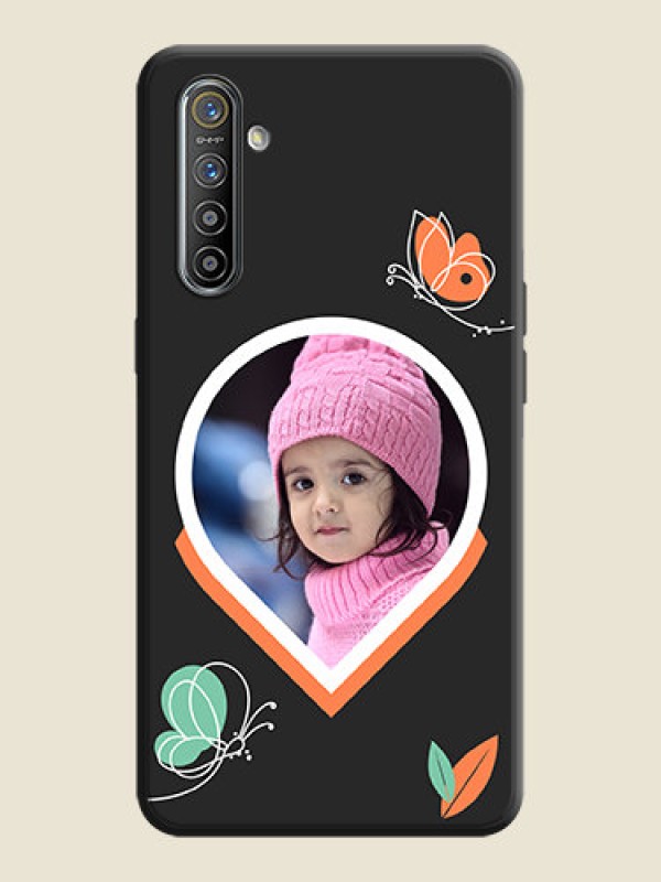 Custom Upload Pic With Simple Butterly Design On Space Black Personalized Soft Matte Phone Covers -Realme Xt