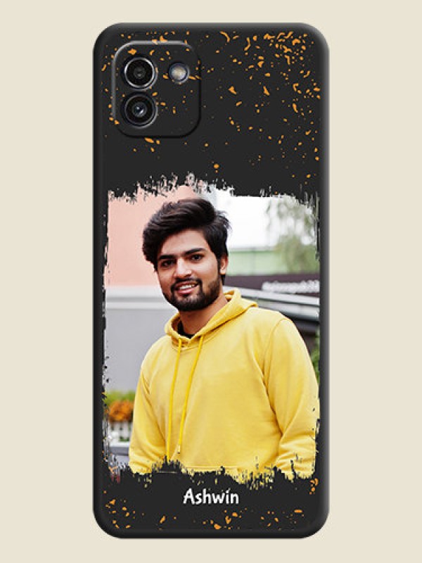 Custom Spray Free Design on Photo on Space Black Soft Matte Phone Cover - Galaxy A03
