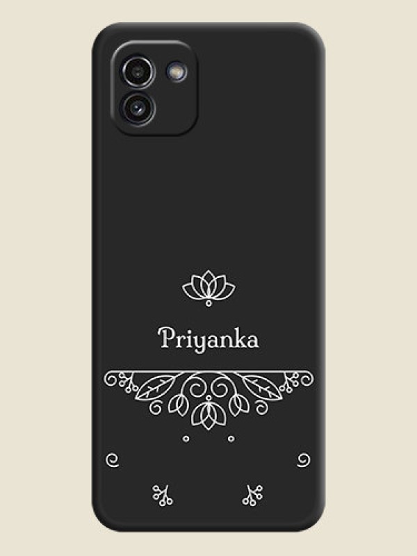 Custom Lotus Garden Custom Text On Space Black Personalized Soft Matte Phone Covers -Samsung Galaxy A03