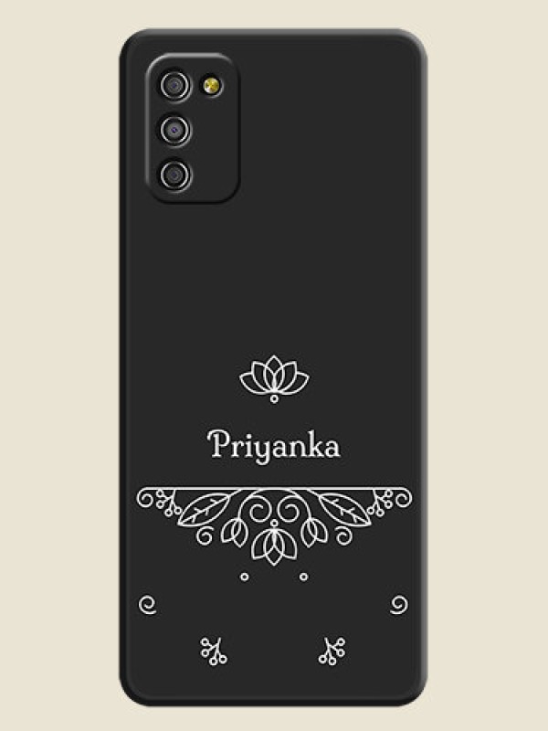 Custom Lotus Garden Custom Text On Space Black Personalized Soft Matte Phone Covers -Samsung Galaxy A03S