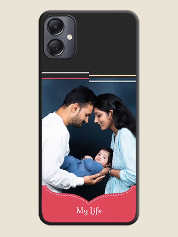 Custom Classic Plain Design with Name On Space Black Custom Soft Matte Mobile Back Cover - Galaxy A05