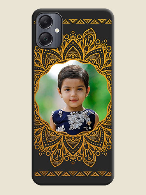 Custom Round Image with Floral Design On Space Black Custom Soft Matte Mobile Back Cover - Galaxy A05
