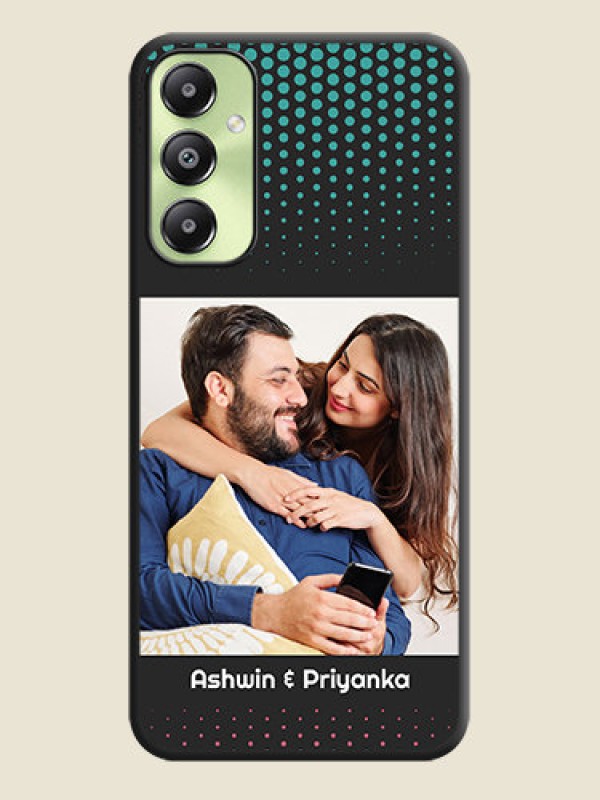 Custom Faded Dots with Grunge Photo Frame and Text On Space Black Custom Soft Matte Mobile Back Cover - Galaxy A05s