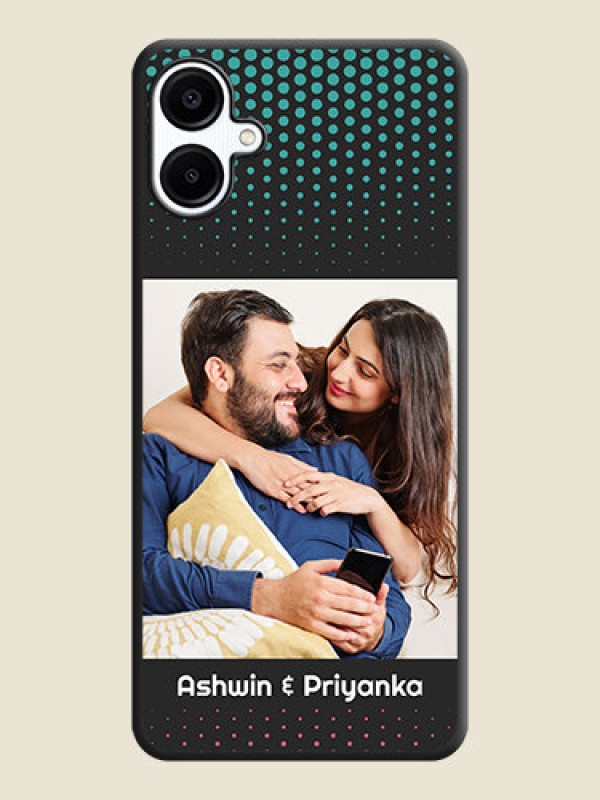 Custom Faded Dots with Grunge Photo Frame and Text On Space Black Custom Soft Matte Mobile Back Cover - Galaxy A06