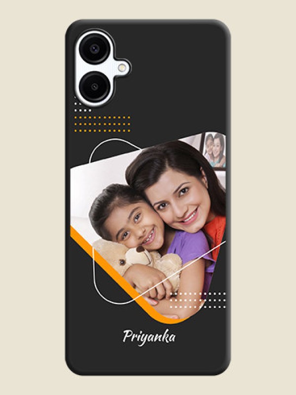Custom Yellow Triangle on Photo On Space Black Custom Soft Matte Mobile Back Cover - Galaxy A06