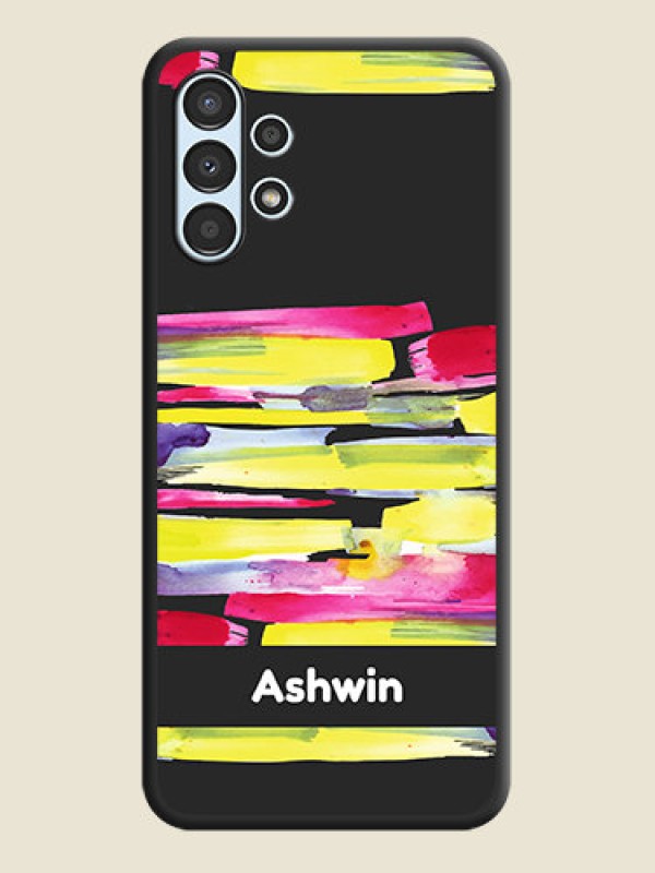 Custom Brush Coloured on Space Black Personalized Soft Matte Phone Covers - Galaxy A13