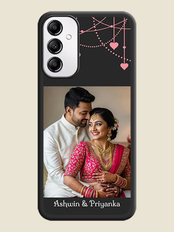 Custom Pink Love Hangings with Text on Space Black Custom Soft Matte Back Cover - Samsung Galaxy A14