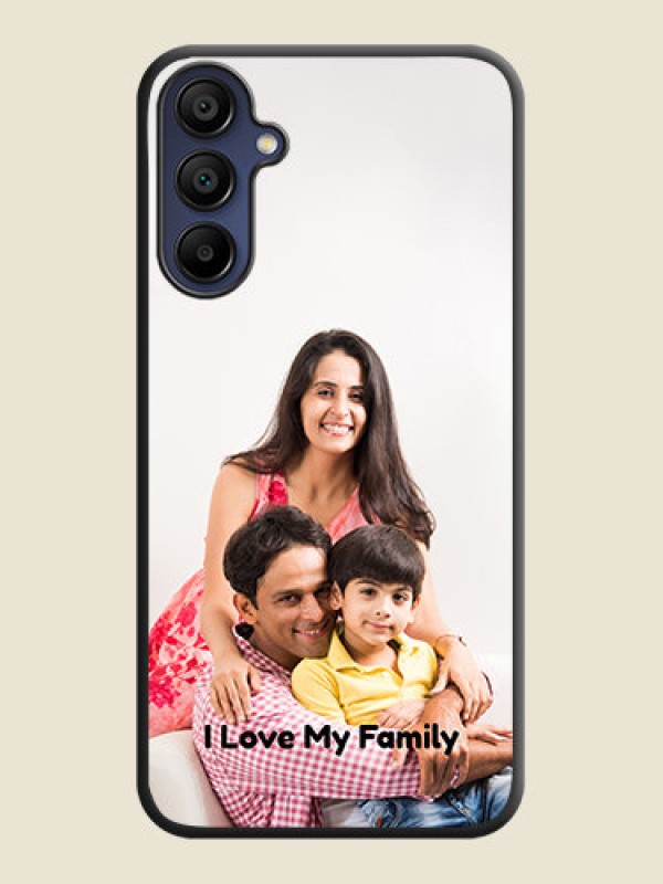 Custom Full Single Pic Upload With Text On Space Black Personalized Soft Matte Phone Covers - Galaxy A15 5G