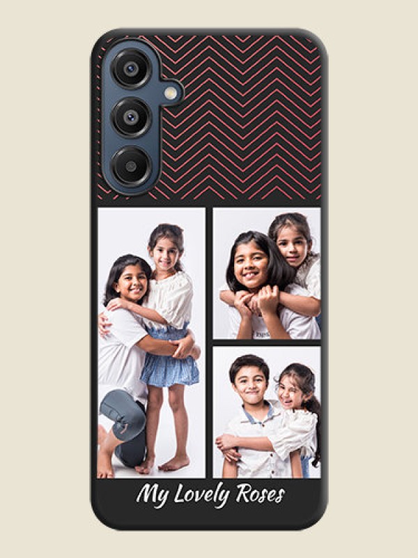 Custom Wave Pattern with 3 Image Holder On Space Black Custom Soft Matte Mobile Back Cover - Galaxy A16 5G
