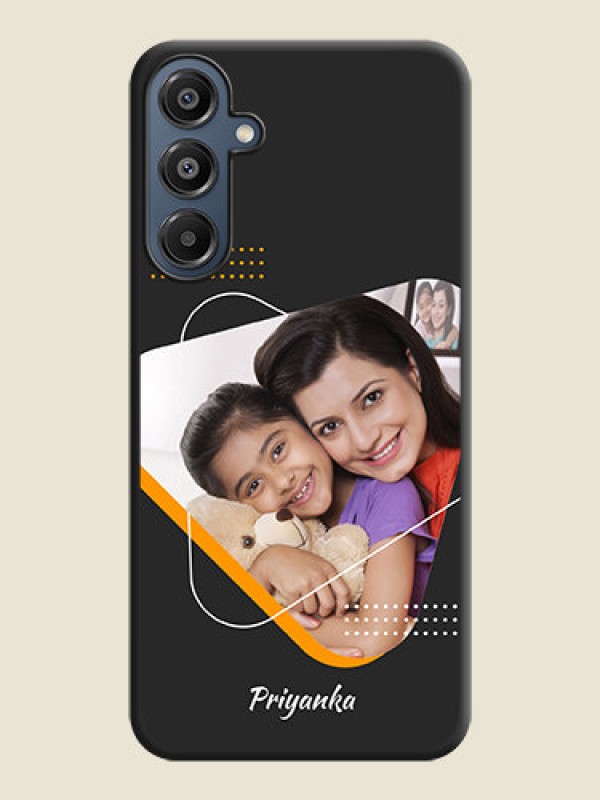 Custom Yellow Triangle on Photo On Space Black Custom Soft Matte Mobile Back Cover - Galaxy A16 5G