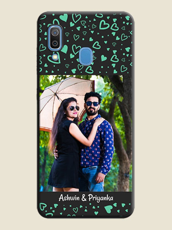 Custom Sea Green Indefinite Love Pattern - Photo on Space Black Soft Matte Mobile Cover - Galaxy A20