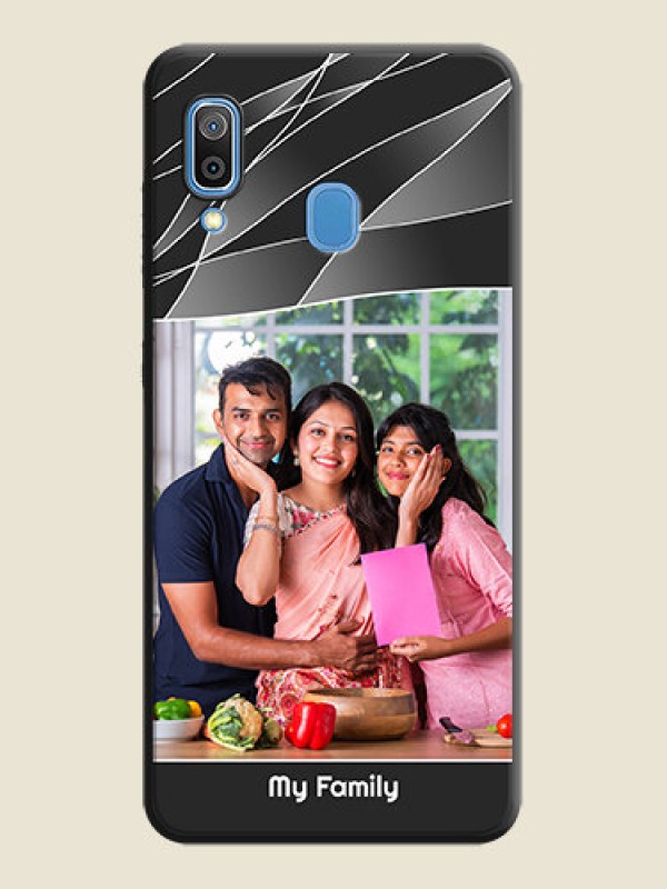 Custom Mixed Wave Lines - Photo on Space Black Soft Matte Mobile Cover - Galaxy A20