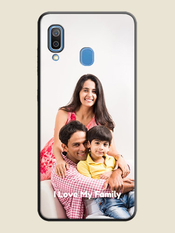 Custom Full Single Pic Upload With Text On Space Black Personalized Soft Matte Phone Covers -Samsung Galaxy A20