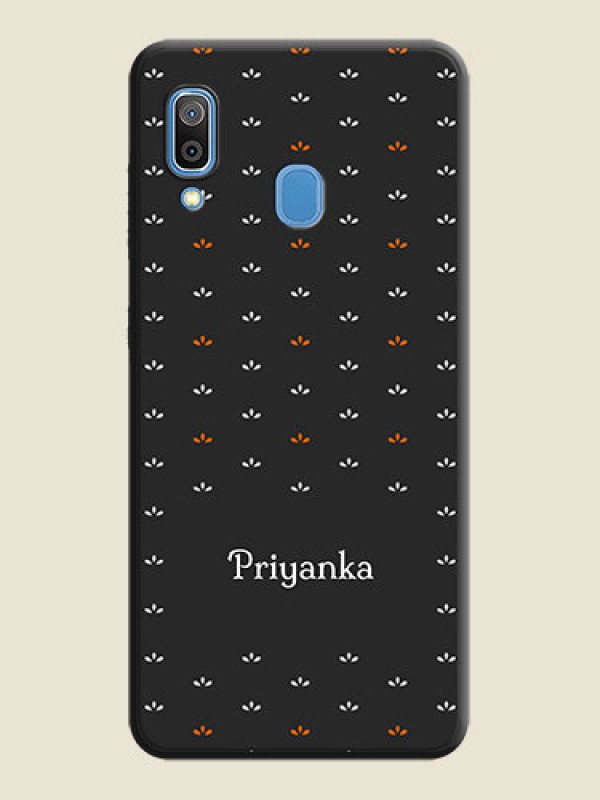 Custom Simple Pattern With Custom Text On Space Black Personalized Soft Matte Phone Covers -Samsung Galaxy A20