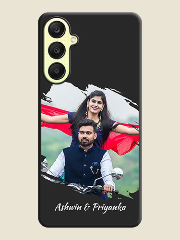 Custom Grunge Brush Strokes - Photo on Space Black Soft Matte Back Cover - Galaxy A25 5G