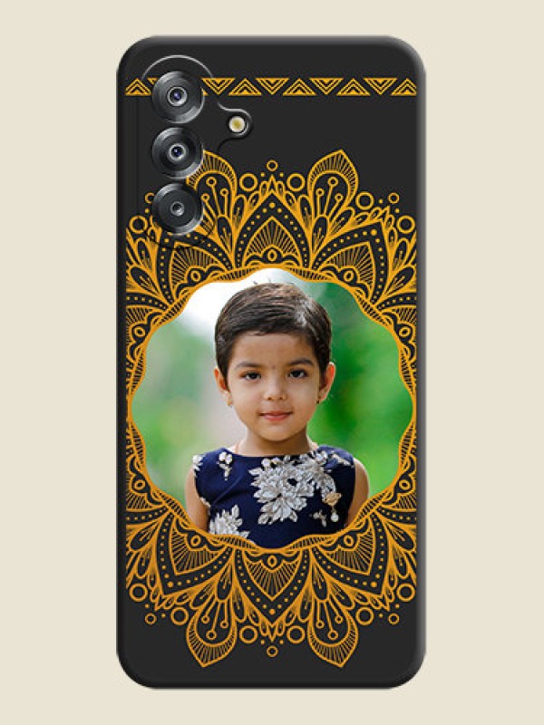 Custom Round Image with Floral Design On Space Black Custom Soft Matte Mobile Back Cover - Samsung Galaxy A26 5G
