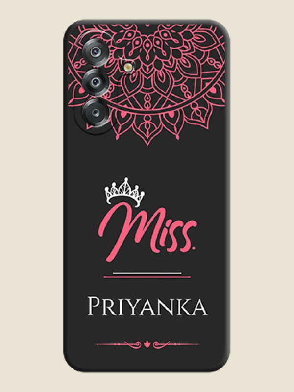 Custom Mrs Name with Floral Design On Space Black Custom Soft Matte Mobile Back Cover - Samsung Galaxy A26 5G