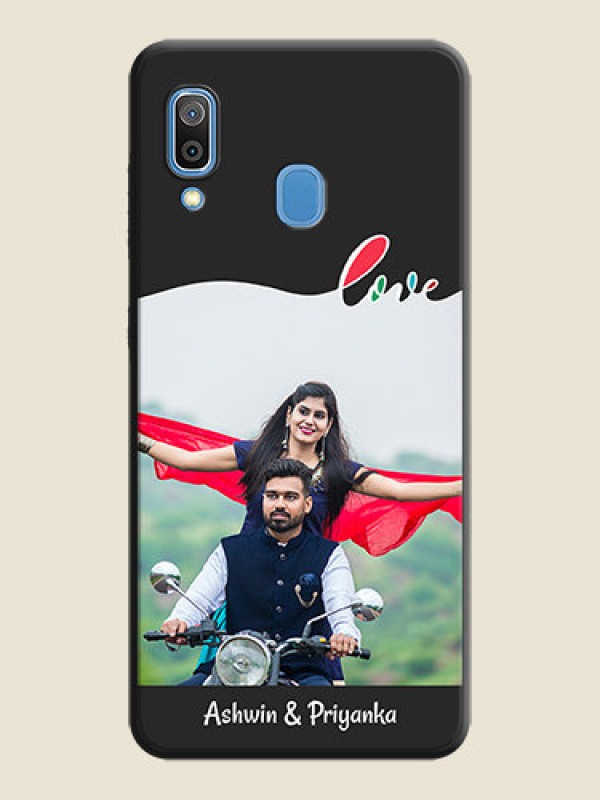 Custom Fall in Love Pattern with Picture - Photo on Space Black Soft Matte Mobile Case - Galaxy A30