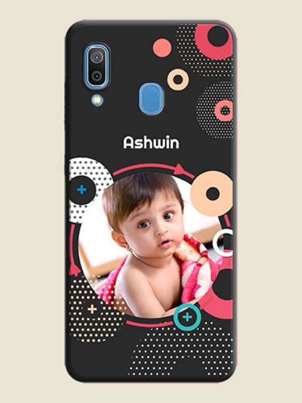 Custom Multicoloured Round Image on Personalised Space Black Soft Matte Cases - Galaxy A30