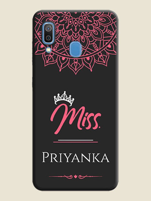 Custom Mrs Name with Floral Design on Space Black Personalized Soft Matte Phone Covers - Galaxy A30