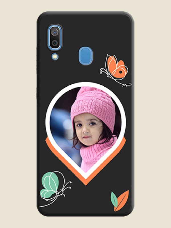 Custom Upload Pic With Simple Butterly Design On Space Black Personalized Soft Matte Phone Covers -Samsung Galaxy A30