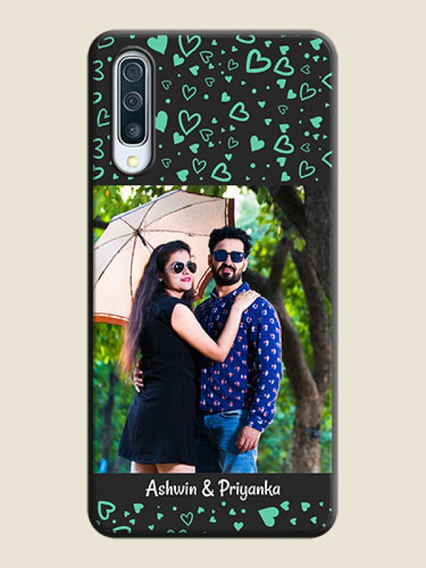 Custom Sea Green Indefinite Love Pattern - Photo on Space Black Soft Matte Mobile Cover - Galaxy A30S