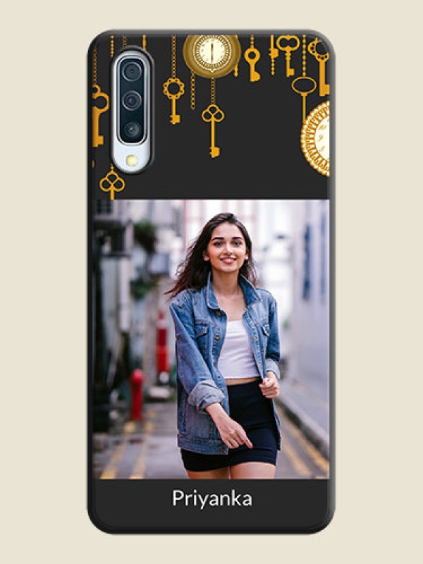 Custom Decorative Design with Text on Space Black Custom Soft Matte Back Cover - Galaxy A30S