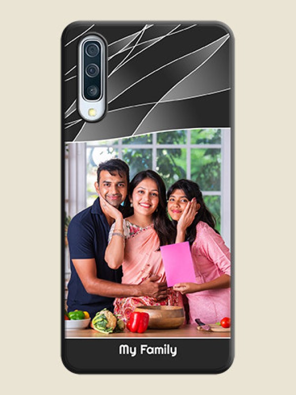 Custom Mixed Wave Lines - Photo on Space Black Soft Matte Mobile Cover - Galaxy A30S