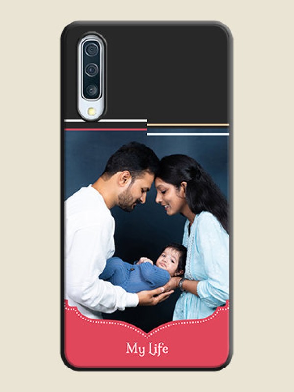 Custom Classic Plain Design with Name - Photo on Space Black Soft Matte Phone Cover - Galaxy A30S