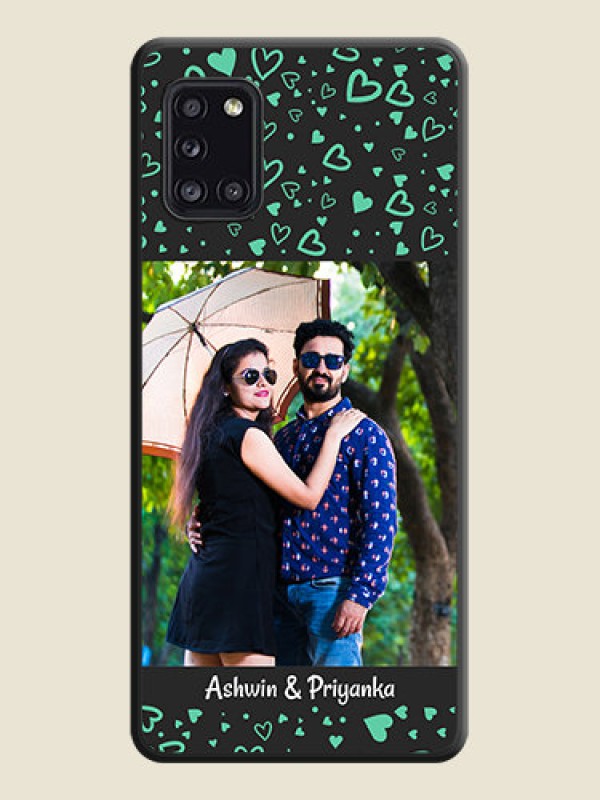 Custom Sea Green Indefinite Love Pattern on Photo on Space Black Soft Matte Mobile Cover - Galaxy A31