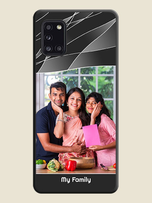 Custom Mixed Wave Lines on Photo on Space Black Soft Matte Mobile Cover - Galaxy A31